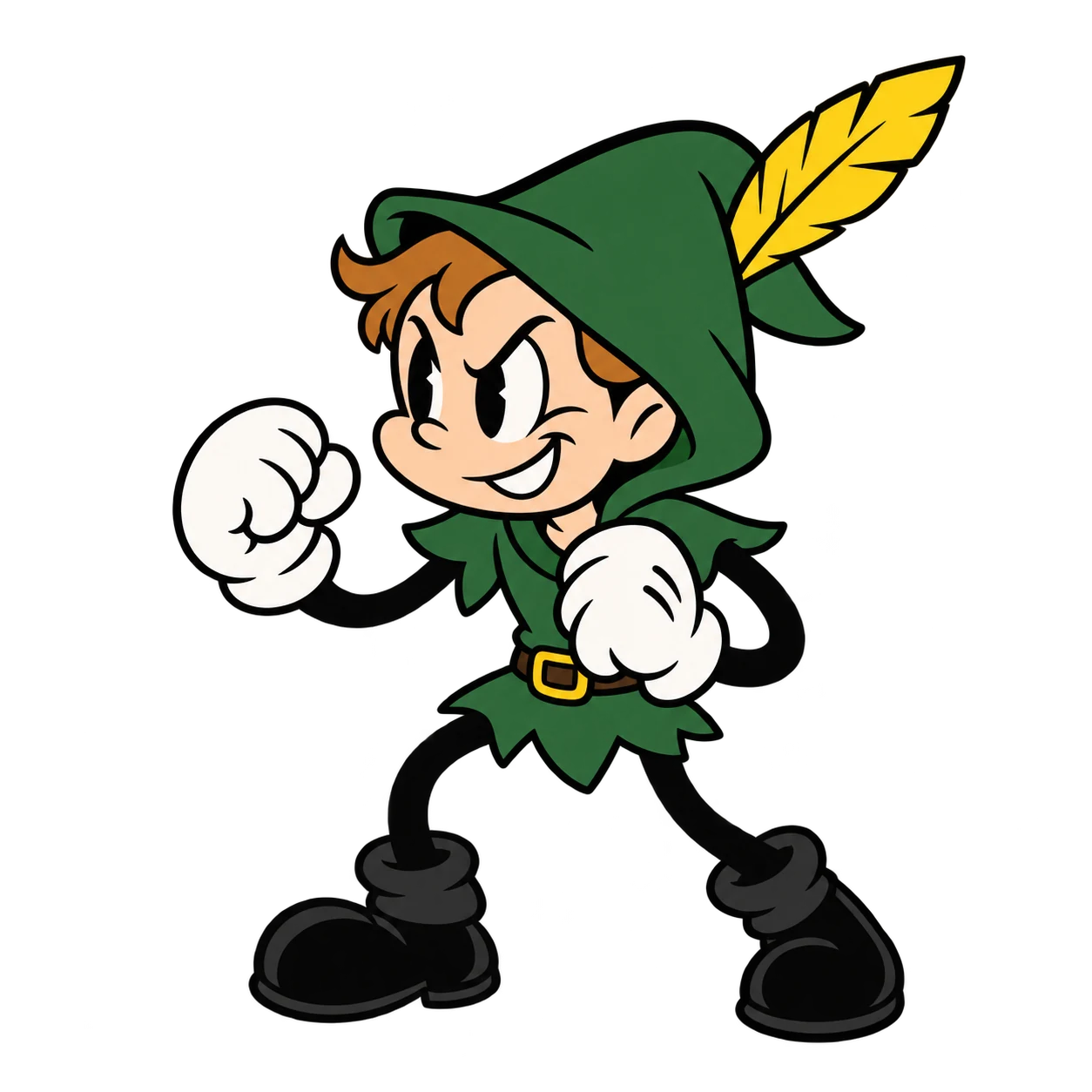 Green ranger mascot ready to race